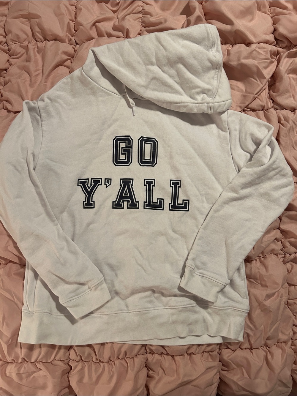 Draper James White Hoodie with Navy 'GO Y'ALL' Lettering